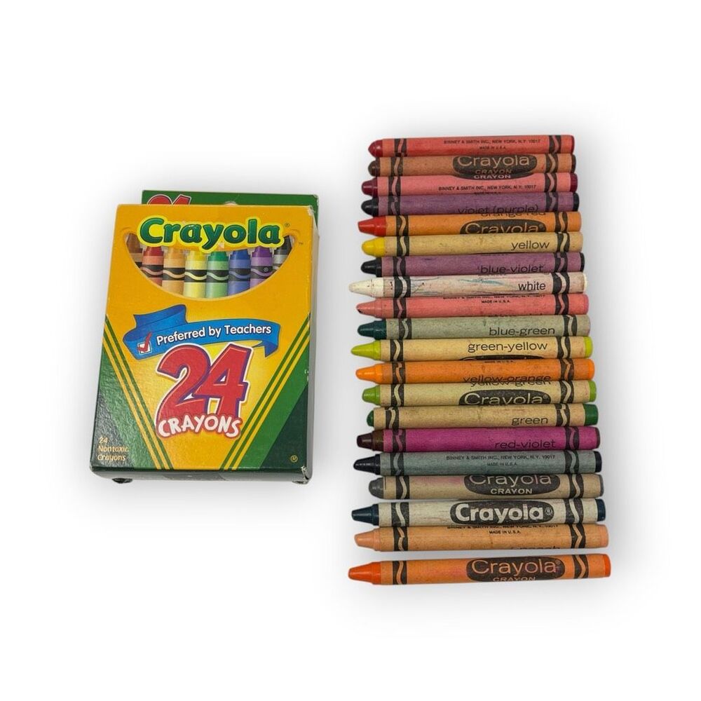 Vintage Binney & Smith Crayola Crayons 2006 44 Colors Preowned Used USA Made